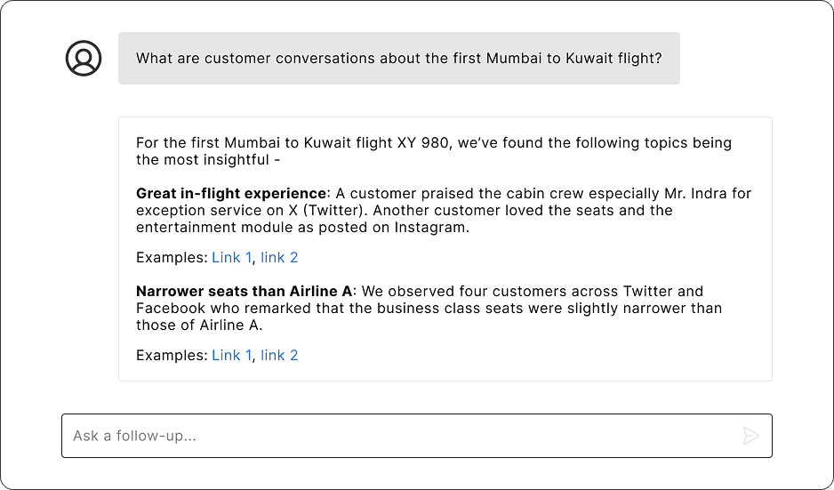 Insights agent interface